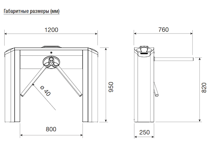 Турникет чертеж вид сверху
